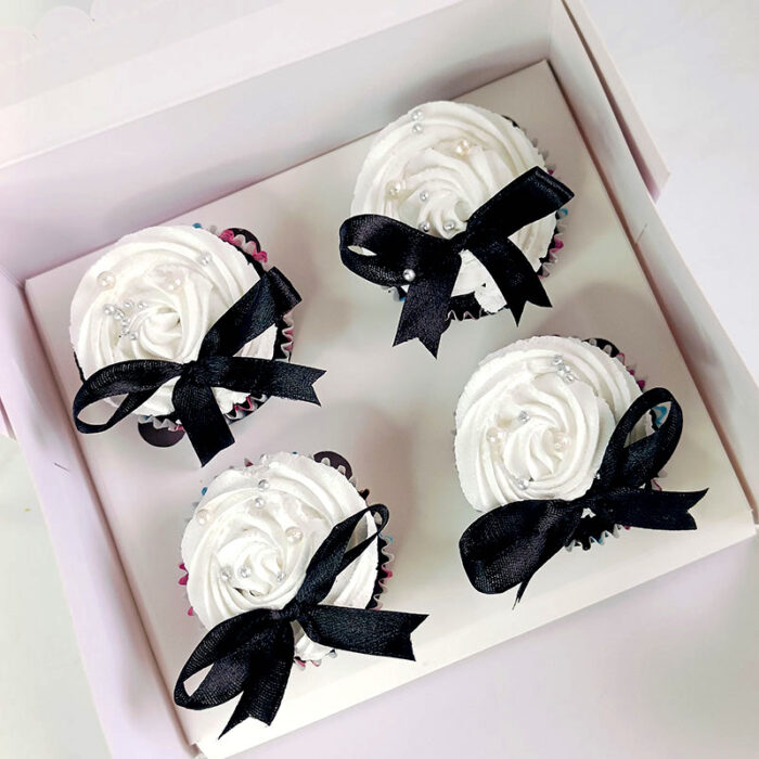 Black Ribbons Cupcake